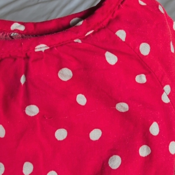 babyGap red dotted cotton twill swing peasant blouse 18-24 months baby girl - Picture 7 of 7